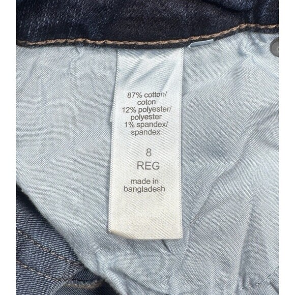Maurices Jeans Womens 8 Mid Rise Baby Bootcut Dark Blue Stretch Measures 31 x 30 - Picture 4 of 7